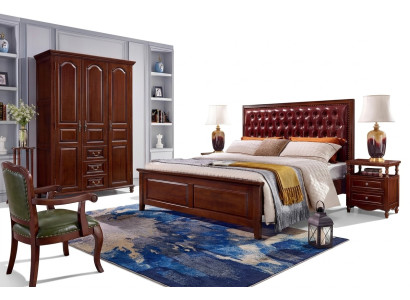 Cama 2x mesitas de noche Armario Dormitorio Muebles Diseño 4 piezas.