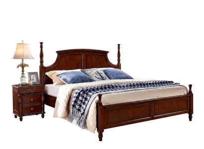 Diseño de dormitorio 3 piezas. Cama 2 mesitas de noche Conjunto de camas clásicas