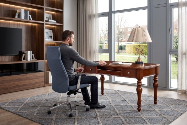 Escritorio de oficina Silla con reposabrazos Sala de trabajo Mobiliario de oficina Muebles