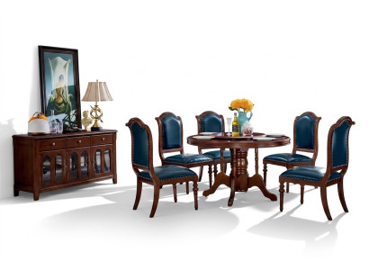 Conjunto completo de mesa de comedor con 6 sillas, cómoda, conjunto de comedor, grupo de comedor de madera, mesa nueva.