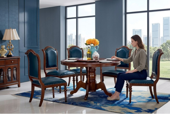 Mesas Muebles Redondos Comedor Mesa de Comedor de Lujo Redonda Mesa de Madera Maciza