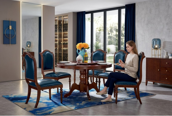 Juego de mesa de comedor completo con 6 sillas, conjunto de comedor, grupo de comedor de madera de 7 piezas.