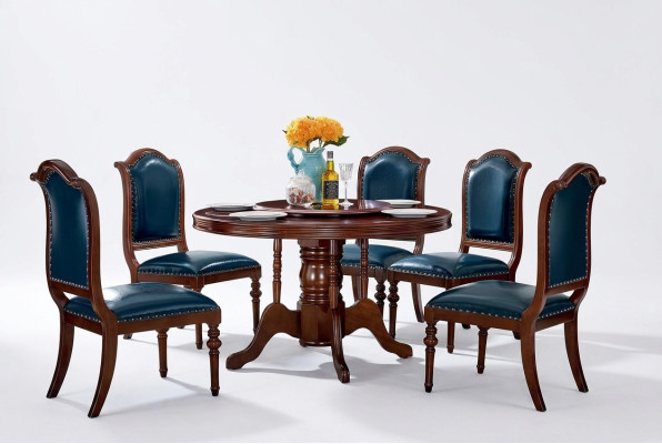 Juego de mesa de comedor completo con 6 sillas, conjunto de comedor, grupo de comedor de madera de 7 piezas.