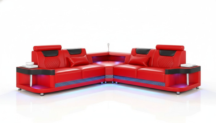 Diseño de sofá en forma de L Esk moderno Sofás Sofá de cuero Sofá de esquina Sofá nuevo de salón