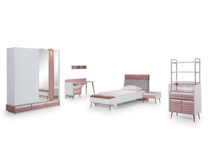 Juego completo de habitación juvenil infantil cama escritorio armario muebles