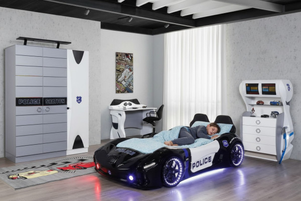 Cama infantil coche de carreras dormitorio cama muebles colchón cama de coche.