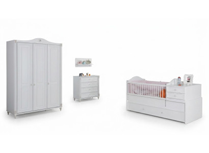 Conjunto de 3 piezas para habitación infantil. Armario, cómoda - Muebles juveniles.
