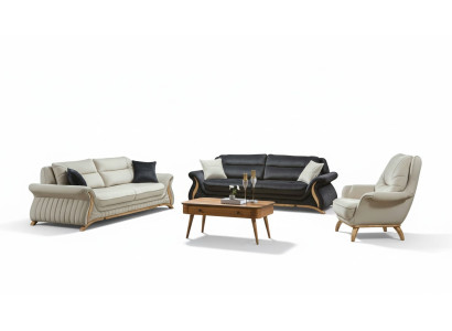Diseño de juego de sofá acolchado, sofá, sillón, juego de set de 3+3+1 piezas.