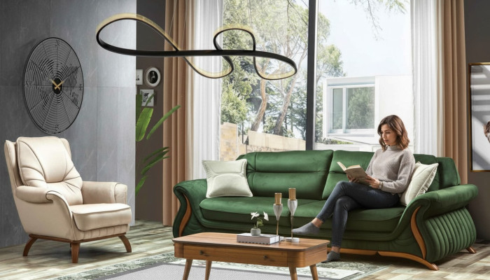 Sofá clásico de tela de lujo, diseño de sofá de 3+1 plazas, sillón, sofá, sofás acolchados