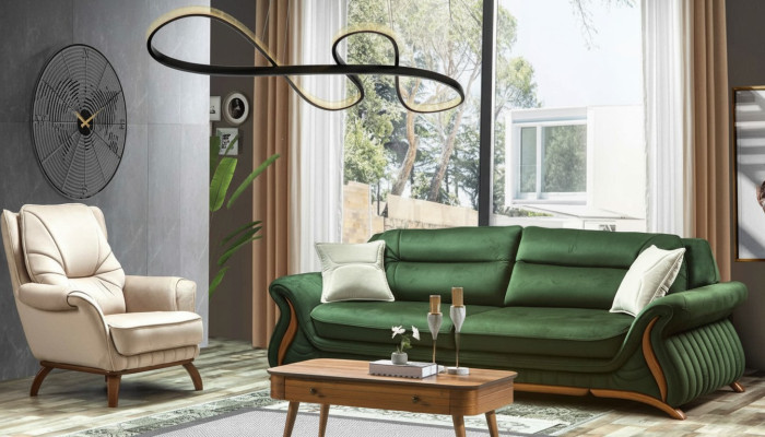 Sofá clásico de tela de lujo, diseño de sofá de 3+1 plazas, sillón, sofá, sofás acolchados