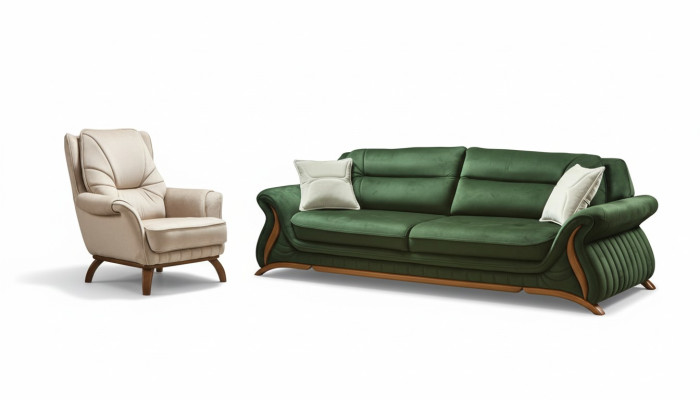 Sofá clásico de tela de lujo, diseño de sofá de 3+1 plazas, sillón, sofá, sofás acolchados