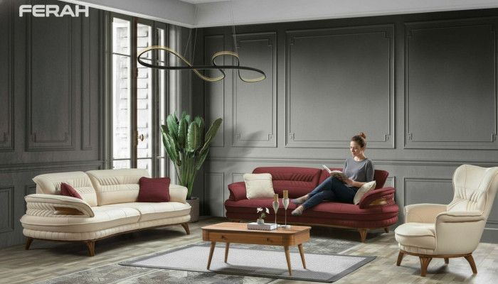 Grupo de sofá 3+3+1 asiento de lujo sofá sillón conjunto de sofás de tela