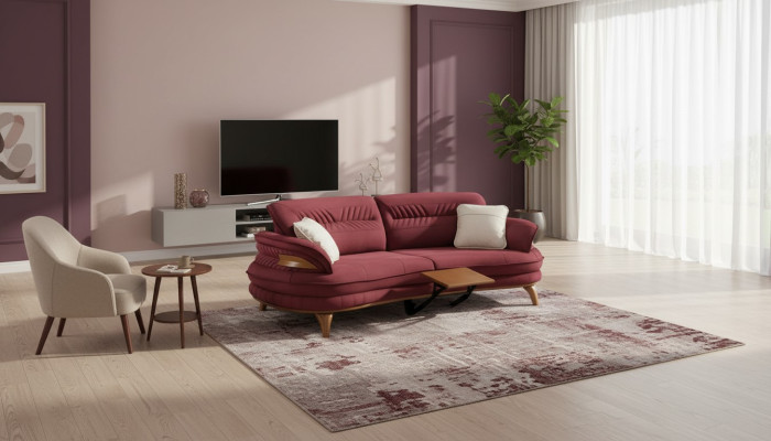 Sofá de tres plazas, sofás acolchados, muebles de salón, muebles clásicos.