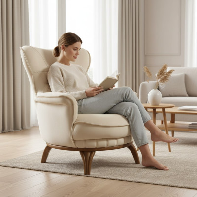 Silla de diseño de lujo en tela para sala de estar, estilo clásico de muebles de salón.
