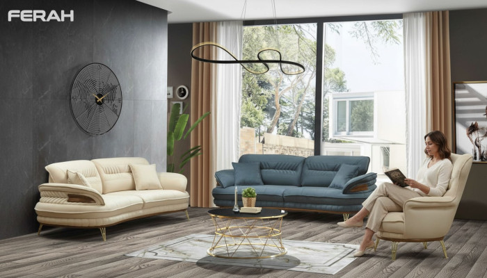 Conjunto de sofás 3+3+1 plaza sofá sillón sofás conjunto asiento lujo set