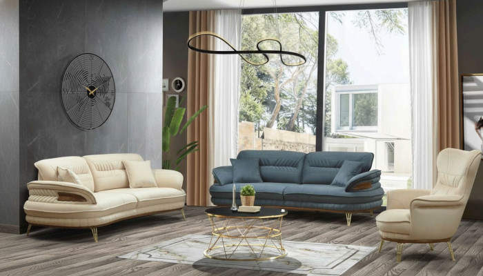 Conjunto de sofás 3+3+1 plaza sofá sillón sofás conjunto asiento lujo set