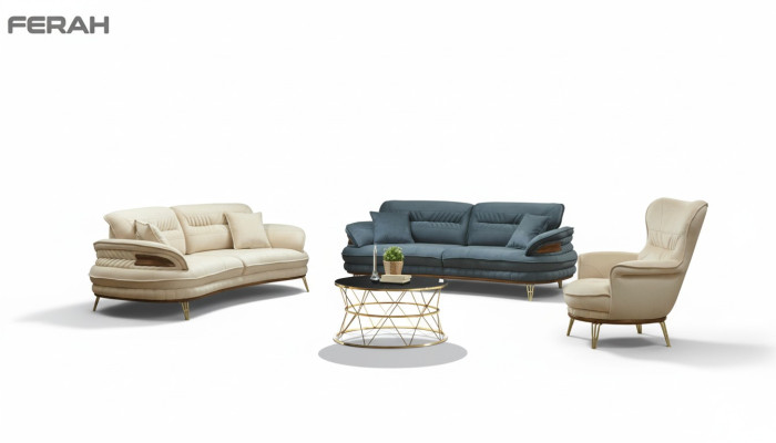 Conjunto de sofás 3+3+1 plaza sofá sillón sofás conjunto asiento lujo set