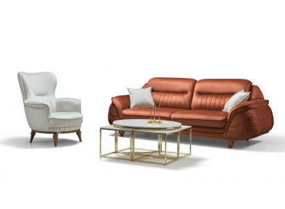 Sofá de 3 plazas + sillón Sofá de salón Sofás Sillón Tela Muebles de lujo