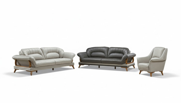 Conjunto de sofás de lujo Sofá Set 3+3+1 plazas Sofás Sillón Tela 3 piezas.
