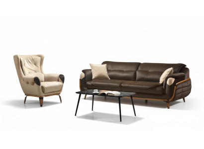 Sofá de 3 plazas diseño sillón tapizado asiento diseño clásico sala de estar.