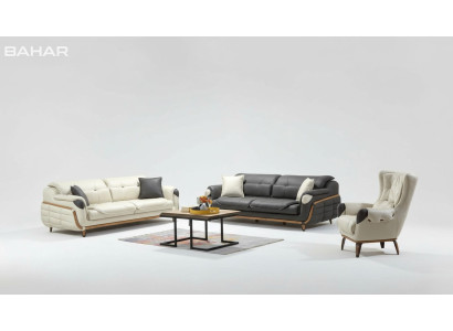 Sofá de 3 + 3 + 1 asientos Grupo de sofá Sillón Sofás Juego clásico