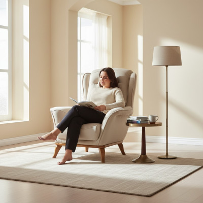 Sillón de lujo, diseño de muebles, estilo clásico, tela de diseño para sala de estar