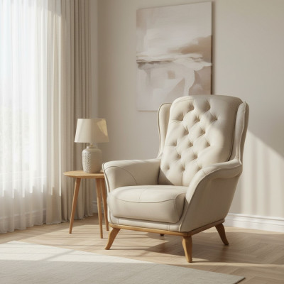 Sillón de lujo, diseño de muebles, estilo clásico, tela de diseño para sala de estar