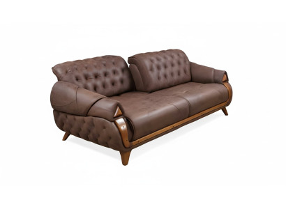 Sofá de tela de tres plazas, estilo clásico de muebles tapizados para diseño de sala de estar.