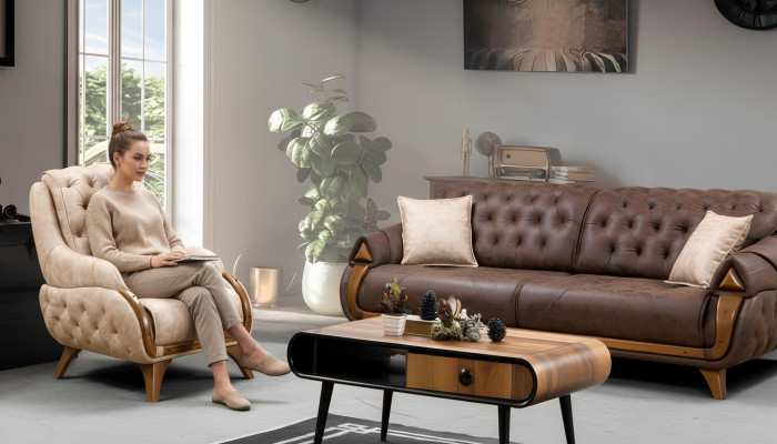 Sofá Sofás clásicos de lujo Muebles Sofás Tres plazas 3 plazas