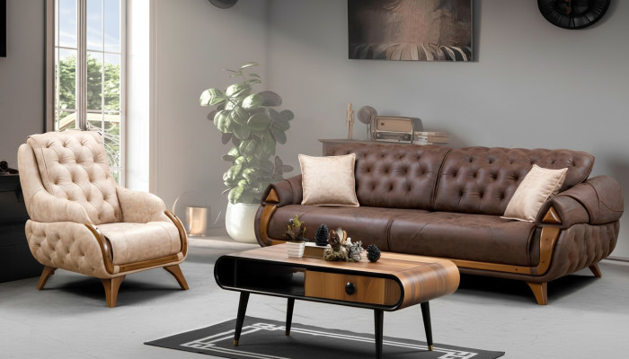 Sofá Sofás clásicos de lujo Muebles Sofás Tres plazas 3 plazas