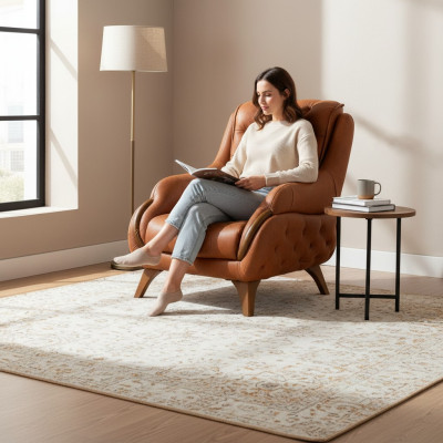 Sillón asiento Diseño moderno Sala de estar Tapizado Individual Relajante Estilo