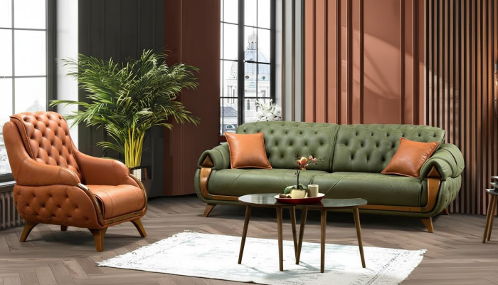 Conjunto de sofá de 3 plazas + 1 sillón Chesterfield Sofás Sofá Sofá