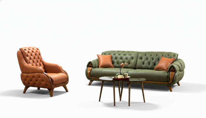 Conjunto de sofá de 3 plazas + 1 sillón Chesterfield Sofás Sofá Sofá