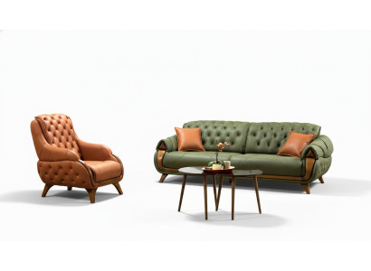 Conjunto de sofá de 3 plazas + 1 sillón Chesterfield Sofás Sofá Sofá
