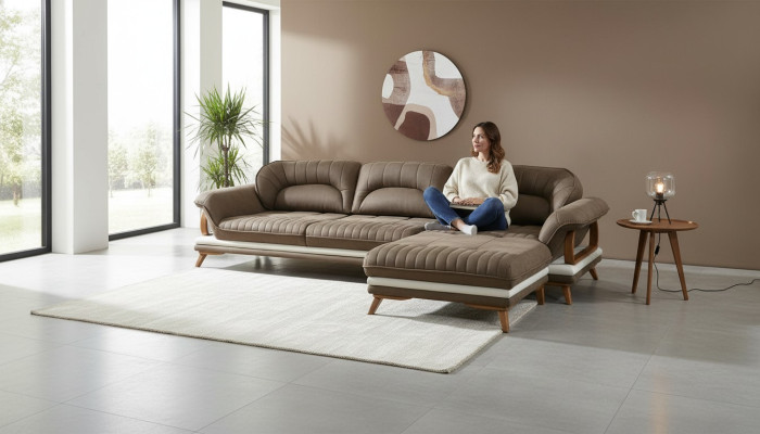 Sofá esquinero conjunto de salón acolchado sofá esquinero lujo sofás forma L