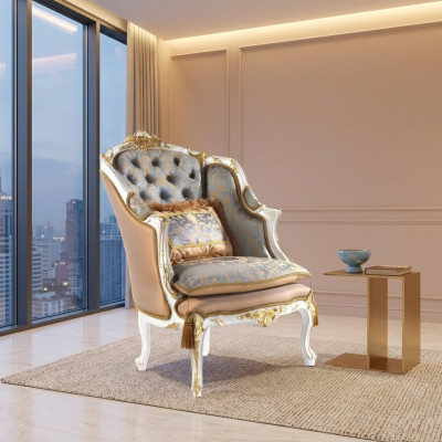 Sillón Biblioteca Silla de lectura Butaca Sofá Tapicería Muebles italianos Lujo
