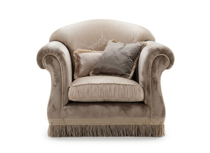Sillón de lujo tapizado trono de madera maciza Muebles italianos de estilo rústico de una plaza.