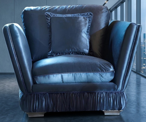 Sillón Sofá Tapizado Diseñador Textil Asiento Tapizado Asiento Sofás Individuales Terciopelo
