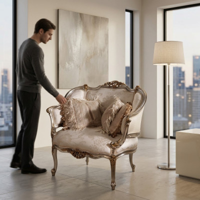 Silla de cojín de asiento individual nueva Sofá sillón Sofá Sofá diseñado Textil