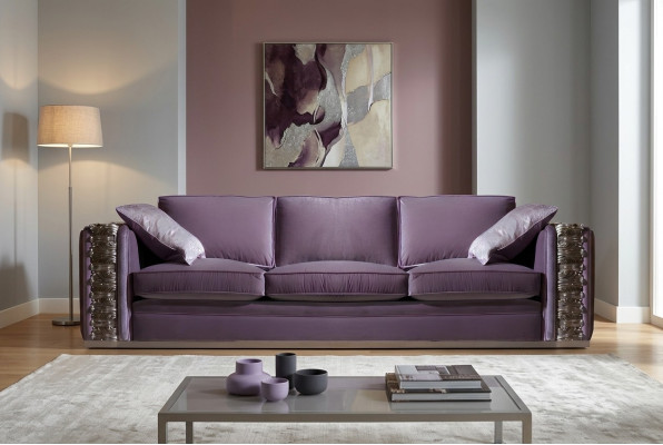 Sofá clásico Grande xxl Sofas Salón Textil de cuatro plazas Italiano