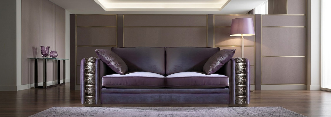 Sofá de 3 plazas Sofás de diseño Sofás tapizados de tela Relax Muebles clásicos Sofá