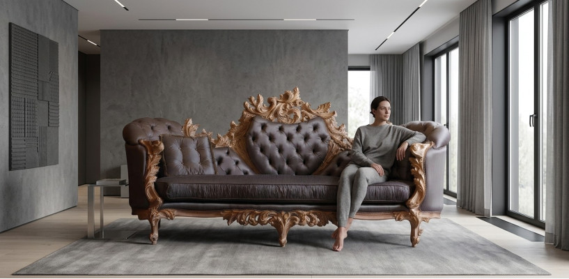 Sofás de sala de estar Couches Tapicería 4 asientos Nuevo diseño XXL Gran sofá sofá