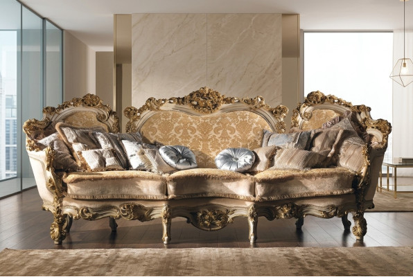 Sofás de sala de estar, diseño de tapicería de sofá, madera, textil, sofá exclusivo de 3 plazas nuevo.