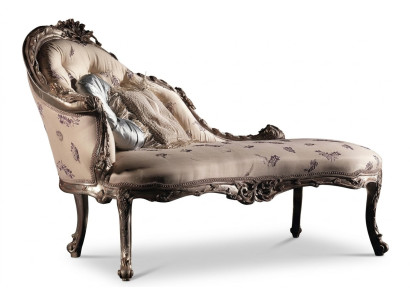 Chaiselongue de lujo para sala de estar, sofá chaiselounge, banco de relajación de madera maciza nuevo.