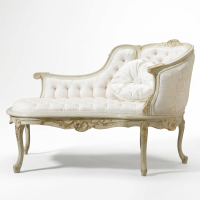 Salón Chesterfield Sofá Cama Acolchado Tumbonas Club Blancas Barroco Nuevo
