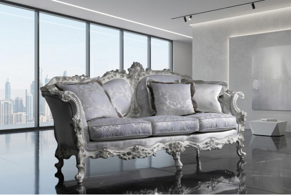 Chesterfield Sofá clásico de tres plazas Sofá de tela del paisaje de vida 3 plazas sofa.