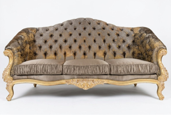 Sofá Sofá Diseño Sofás Acolchado Textil Muebles Italianos Banco de asientos 3 plazas