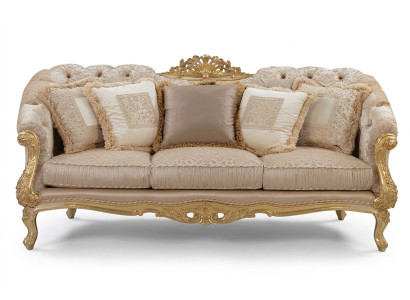 Chesterfield Sofá de tres plazas clásico en tela para sala de estar, sofá de salón de tres plazas.