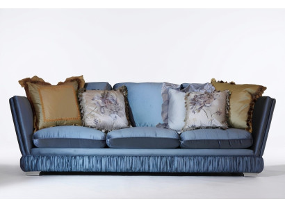 Habitación triple clásica Sofá color azul Sala de estar Sofá textil Clásico