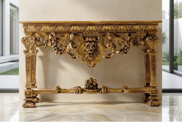 Mesa de consola Muebles de madera Consola Mobiliario Italiano Cómoda de madera maciza Nueva